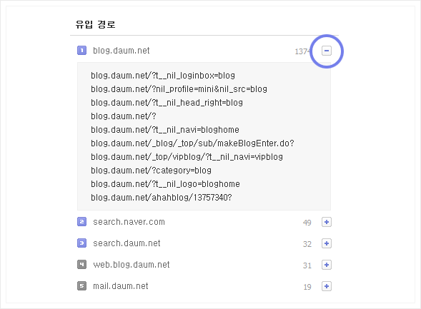 유입 키워드 확인하기