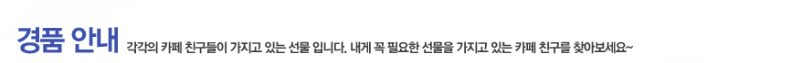 경품 안내 